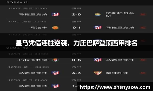 皇马凭借连胜逆袭，力压巴萨登顶西甲排名
