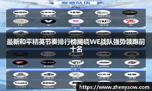 最新和平精英节奏排行榜揭晓WE战队强势领跑前十名