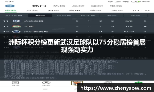 洲际杯积分榜更新武汉足球队以75分稳居榜首展现强劲实力